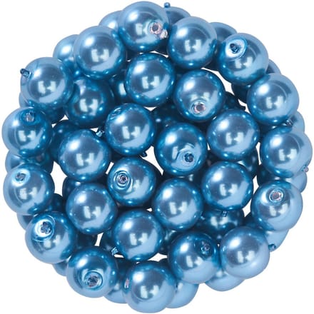 Glazen waskralen, Ø 6 mm, 55 stuks - Lichtblauw