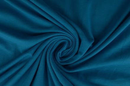 Katoen tricot stof - Petrol - 10 meter