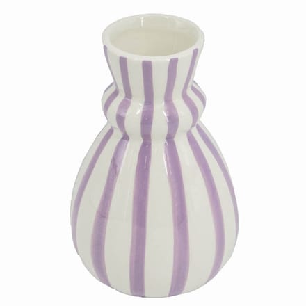 HomeBound by KY | Aardewerk vaas stripe lilac | bloemenvaas