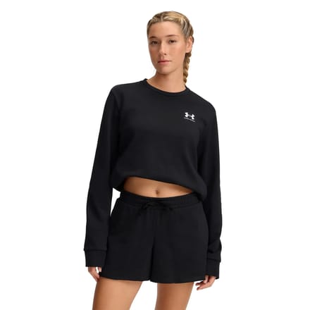 Under Armour UA Rival Terry Crew Dames Sporttrui - Zwart