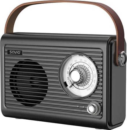 Savio draagbare FM-radio op batterijen, Bluetooth, AUX, SAVRS-01