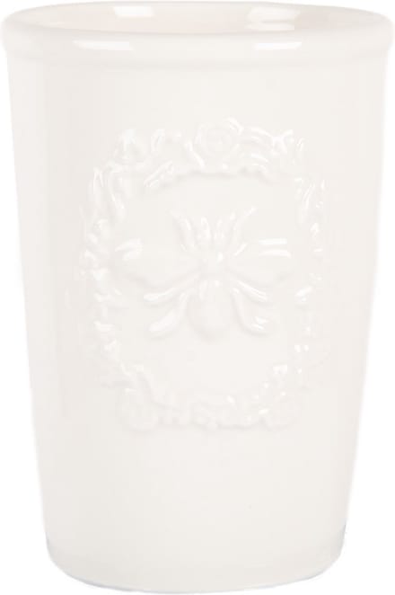 Clayre & Eef Tandenborstelhouder Ø 8x12 cm Wit Keramiek