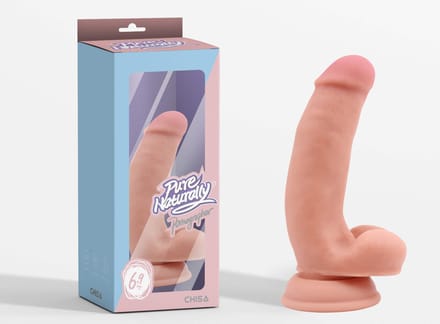 Pure Naturally - Pornographer - Liquid Siliconen Dildo - 17,6 x 4 cm - Lichte Huidskleur