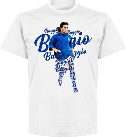 Roberto Baggio Script T-Shirt - Wit - M