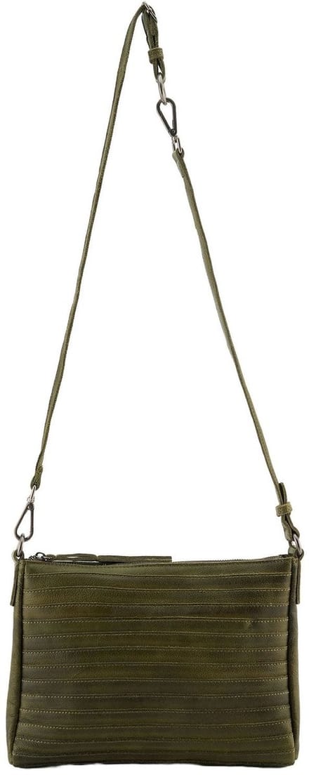 FREDsBRUDER Leren schoudertas Layer Crossbag Khaki Green kaki