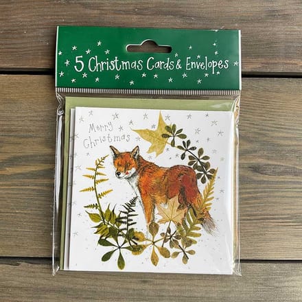 Alex Clark Kerstkaarten Kerst Vos~Christmas Foliage Fox