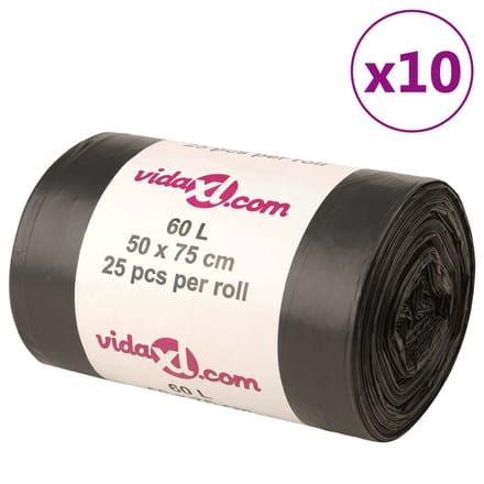 vidaXL - Vuilniszakken - 250 - st - 60 - l - zwart