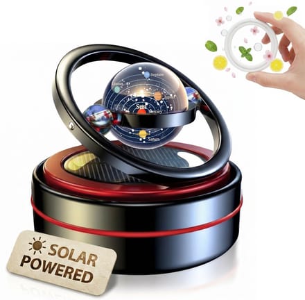 Ryoudavell - Solar Dashboard Spinner - 4x Geurtabletten Navulling - Zonne-energie Auto Roterende Decoratie Diffuser - Kinetische Auto Decoratie op Zonne-energie met Ruimtethema - Diffuser Aromatherapie - Diffuser - Autogeur Diffuser -Origineel Cadeau