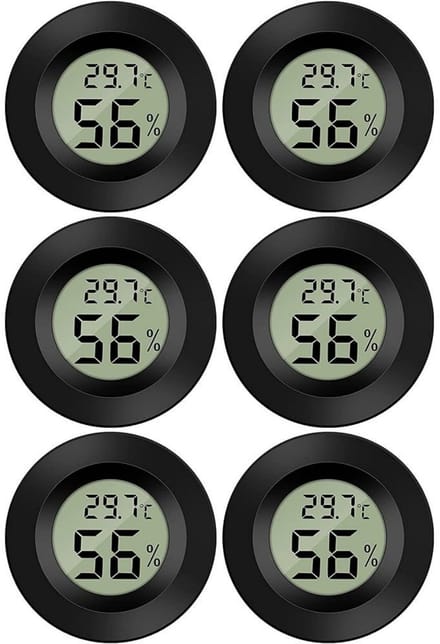 Mini digitale hygrometer - thermometer - thermo-hygrometer - voor binnenkas woonkamer - 6 stuks