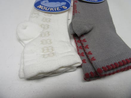 2 pack sokken voor meisje van noukie's , wit en taupe , 2 jaar  maat 23
