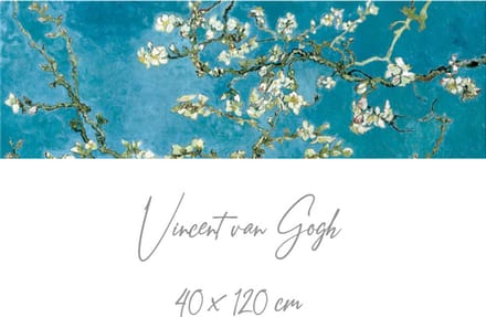 Allernieuwste.nl® Canvas Schilderij Vincent Van Gogh: Almond Blossom - Kleur - 40 x 120 cm