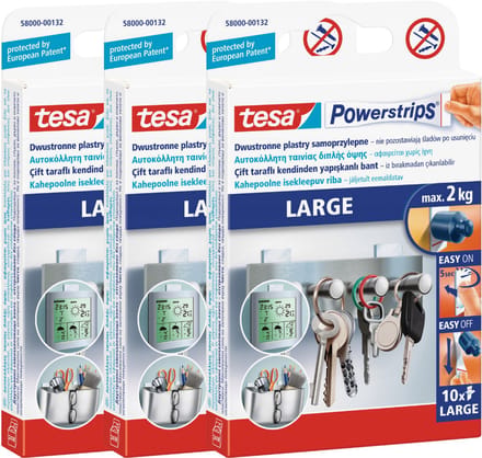 Tesa Powerstrips - Zelfklevende Plakstrips - 2kg - 10 stuks