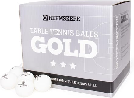 Heemskerk Gold Tafeltennisballen per 100 stuks - Wit - 3 ster