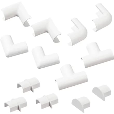 D-line Verbindingen Set Clip-over Voor Kabelgoot 20x10mm Wit
