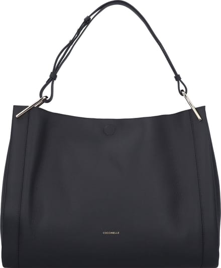 COCCINELLE Leren Schoudertas Wallace Shoulderbag Double Grainy Leather Noir / Cuir Zwart