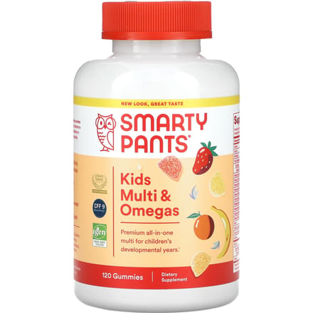 SmartyPants, kinderformule, multivitamine en omega-3, aardbei-banaan, sinaasappel, citroensmaak, 120 gummies