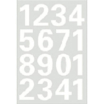 Herma Stickervel nummers - cijfers / getallen - 0 t/m 9 - 1x vellen - wit - 25 mm - watervast