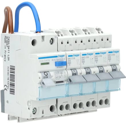 Hager VISION-inbouwunit met StroomonderbrekerS - VKS04COMBI - E32BE