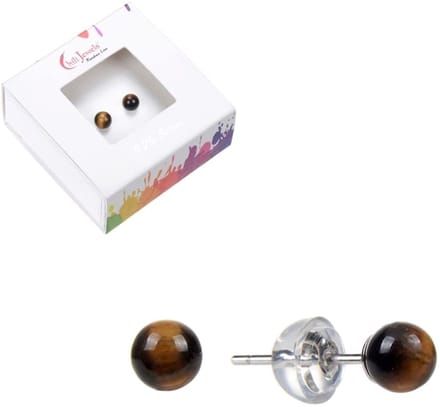 Oorbellen Tijgeroog 4 mm
