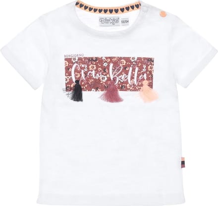 Dirkje Meisjes Witte Tshirt Korte Mouwen Ciao Bella - 56