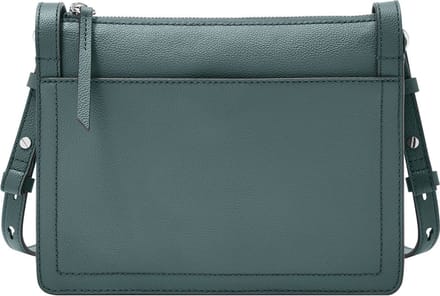 FOSSIL Leren Schoudertas Taryn Crossbody Bag Blue Blauwgrijs