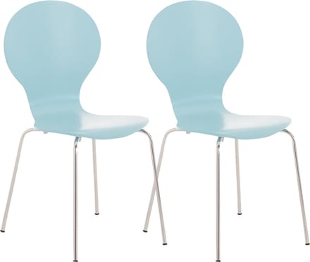 CLP Diego Set van 2 stapelstoelen Hout/lichtblauw