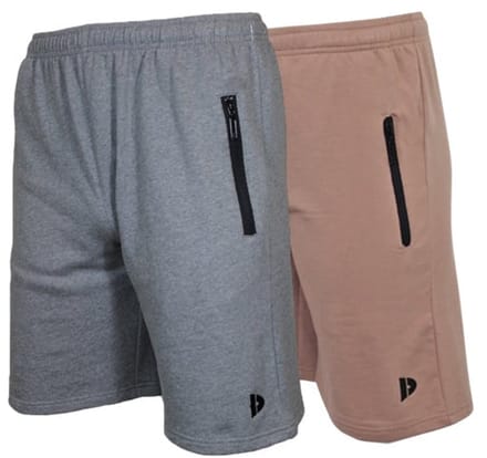 2-Pack Donnay - Joggingshort (Nick) - Sportshort - Heren - Silver-marl/Taupe Grey (726) - maat S
