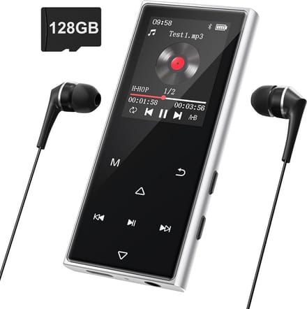 Draagbare MP3 Speler met Bluetooth 5.3, FM Radio en Hoofdtelefoon
