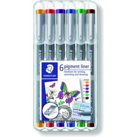Fineliner Staedtler Pigment 308 0.3mm set à 6st assorti