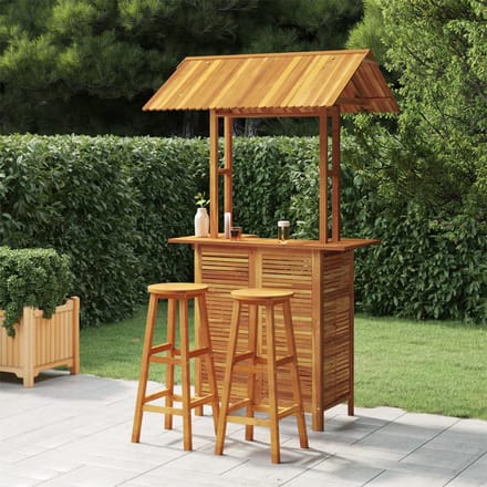 vidaXL - 3-delige - Tuinbarset - massief - acaciahout