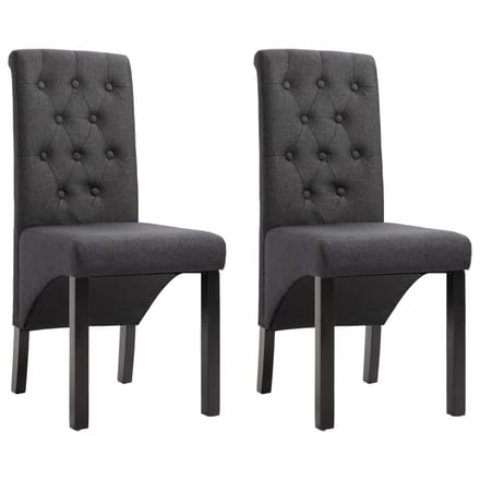 vidaXL - Eetkamerstoelen - 2 - st - stof - donkergrijs