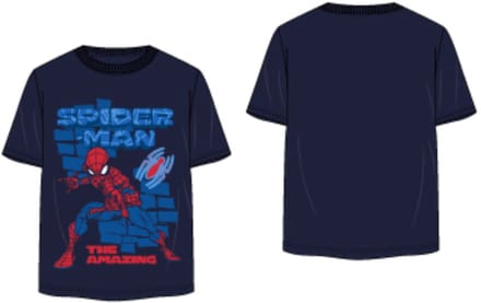 Marvel Spiderman Shirt - Katoen - Korte Mouw - Navy - Maat 98