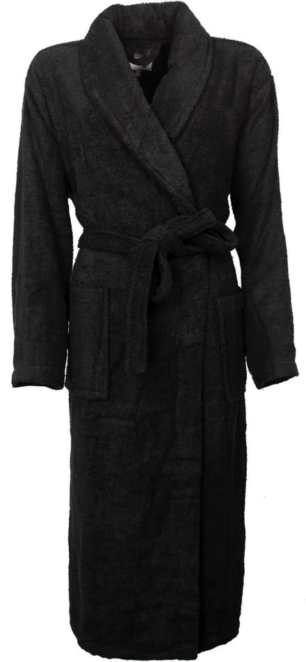 Tenderness Dames Badjas - Katoen - Ceintuur Sluiting - Zwart - Maat S