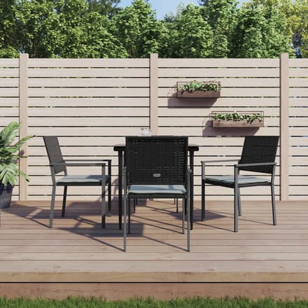 vidaXL - 5-delige - Tuinset - met - kussens - poly - rattan - en - staal