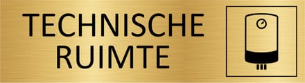 CombiCraft deurbordje Technische ruimte in goud met tape - 165 x 45 mm