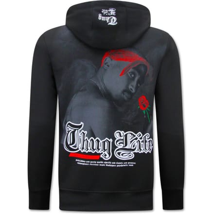 2Pac Heren Hoodie - Thug Life - Zwart