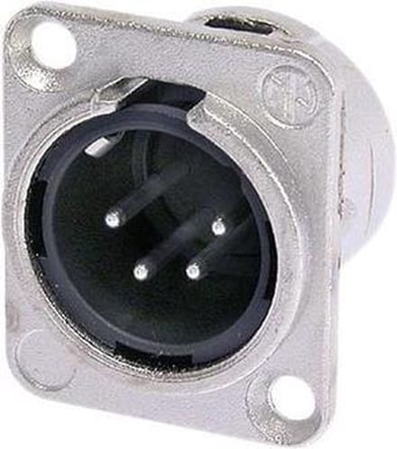 Neutrik - Neutrik - Xlr-Chassisdeel, 4-Polig Mannelijk, Verzilverd, Vernikkeld, D-Formaat (NC4MD-LX)