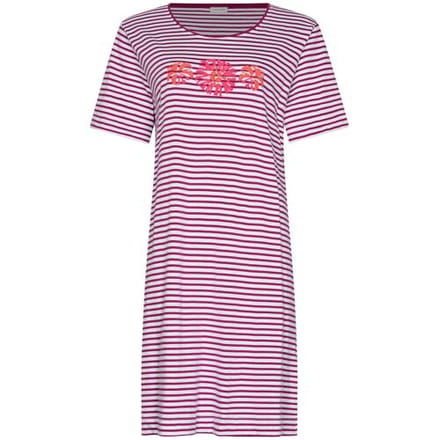 Pastunette - Nachthemd - Paradise Pink - Organisch Katoen - Bourdeaux/Wit- Maat 46
