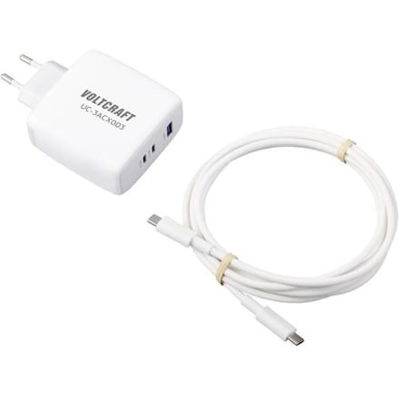 VOLTCRAFT UC-3ACX003 USB-oplader 120 W Binnen Uitgangsstroom (max.) 5 A 3 x 1x USB-A, 2x USB-C GaN