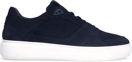 Manfield - Heren - Donkerblauwe suède sneakers - Maat 40