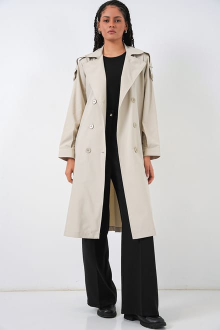 Lange Dubbelzijdige Trenchcoat