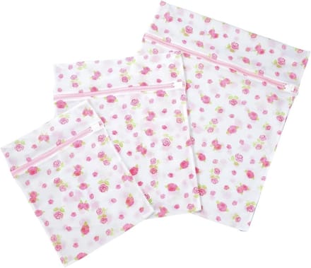 Wasmand Organizer - Wasknijperzak Wasnet - Kleding Beschermen - Met Rits Decoratie - 3 Stuks - Wit