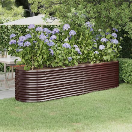 vidaXL - Plantenbak - 296x80x68 - cm - gegalvaniseerd - staal - bruin