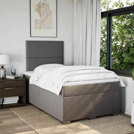 vidaXL - Boxspring - met - matras - stof - taupe - 120x190 - cm