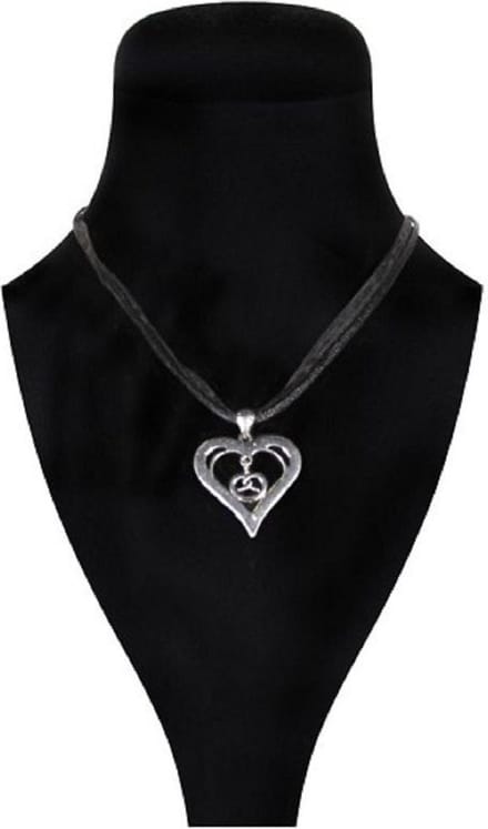 Halsketting tiroler hart met krakeling - strass