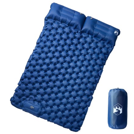 vidaXL - Kampeermatras - met - kussens - zelfopblazend - 2-persoons - marineblauw