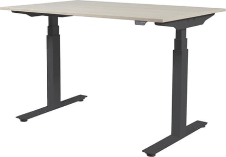 Zit Sta Bureau - Plus Elektrisch 140x80  eik -zwart frame