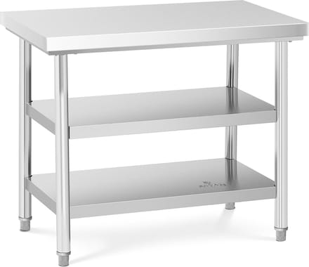 RVS werktafel - ECO - 100 x 60 cm - 500 kg - tussenplank - Royal Catering RCWT-100X60-3L-E