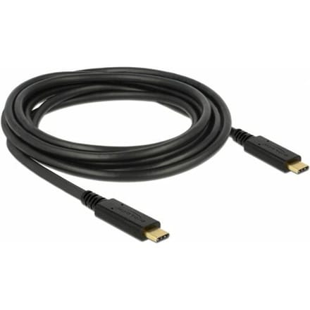 Delock 83325 USB-C-kabel USB 2.0 USB-C stekker, USB-C stekker 3.00 m Zwart