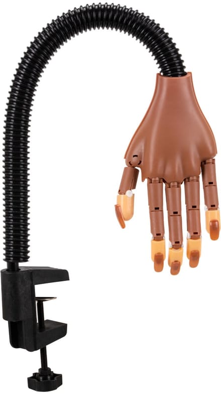Oefenhand Manicure met Klem – 100 Vervangbare Nageltips – Verstelbare Trainingshand – Flexibele Vingers – Model 95